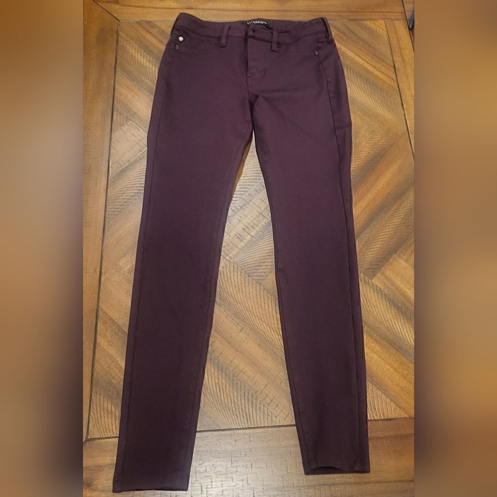 Liverpool Los Angeles Stretchy Pants Deep Maroon Size 4